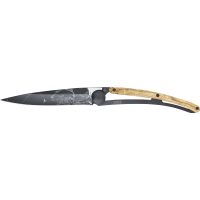 Navaja Deejo Tattoo Black 27g Trucha con mango de madera de olivo | Cuchillalia