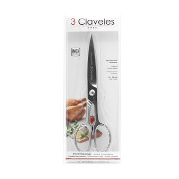 Tijera de Cocina Inoxidable de 23 cm – 3 Claveles Suprema 416 – Estuche