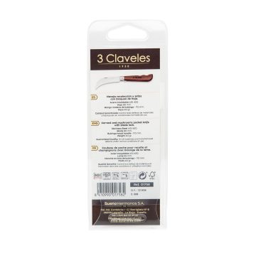 Navaja para recolectar setas, blister (reverso) – 3 Claveles 1758