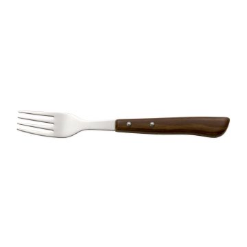 Tenedor de mesa con mango de madera prensada para hostelería – Arcos 803900