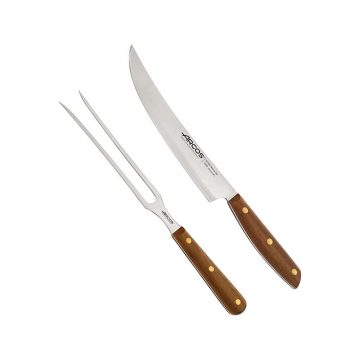 Cuchillo y tenedor trinchador del set barbacoa de Arcos Nórdika | Cuchillalia.com