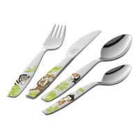 Set de 4 cubiertos para niño Zwilling Kids Jungle de colores - Cuchillalia.com