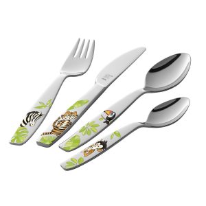 Set de 4 cubiertos para niño Zwilling Kids Jungle de colores - Cuchillalia.com