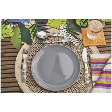 Plato con los cubiertos para niño Zwilling Kids Jungle de colores – Cuchillalia.com