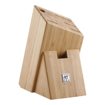 Taco de madera de bambúu para 4 cuchillos y chaira Zwilling