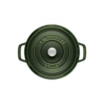 Vista superior de la cocotte albahaca de 22 cm de Staub 40509-354 – Cuchillalia.com