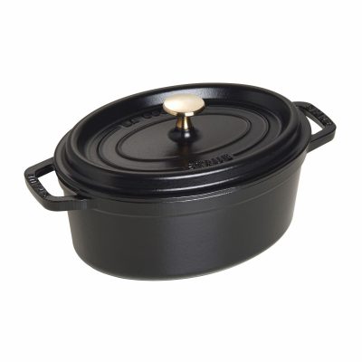 Cocotte ovalada negra de 23 cm de Staub 40500-231 - Cuchillalia.com