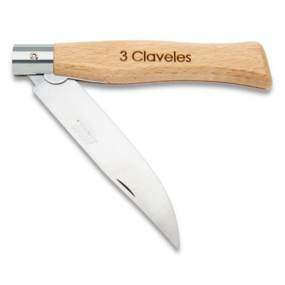 Navaja de 10,5 cm con mango ergonómico semi-abierta - 3 Claveles 1790