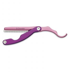 Navaja de peluquero profesional de color rosa - 3 Claveles 12657 - Cuchillalia.com