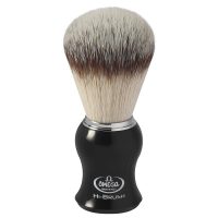 Brocha de afeitar con pelo sintético Omega Hi-Brush/CP 0146206 con mango negro brillo - Cuchillalia.com