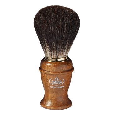 Brocha de afeitar con pelo de tejón de 1ª Omega 6191 y mango de madera clara  – Cuchillalia.com