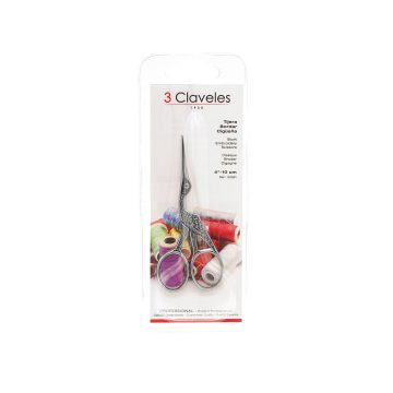 Blister de la tijera de bordar Cigüeña de 10 cm – 3 Claveles 00061