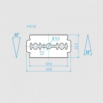 Medidas de la hoja de afeitar de doble filo KAI B43-1SW – Cuchillalia.com