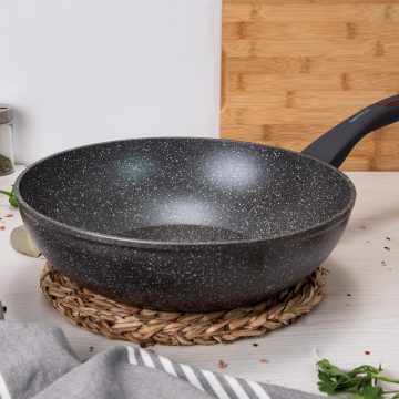 Sartén wok piedra de 28 cm – 3 Claveles Grey Collection – Cuchillalia.com