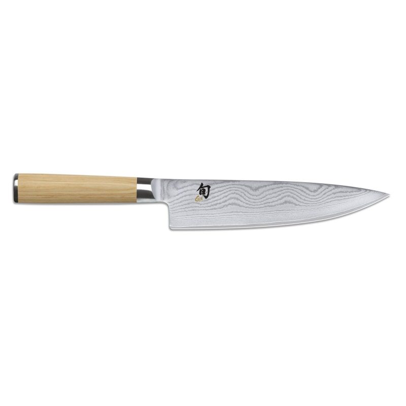 Kai Shun Classic White Bundle Set Limitato: Coltello Kiritsuke 15 Cm (555 Pezzi) + Coltello Pane 23 Cm + Tagliere In Quercia 30x18 Cm - 3