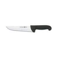 Cuchillo carnicero alveolado negro de 20 cm con mango proflex de 3 Claveles - Cuchillalia.com