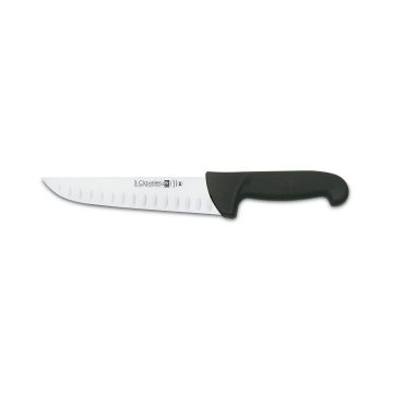 Cuchillo carnicero alveolado negro de 20 cm con mango proflex de 3 Claveles – Cuchillalia.com