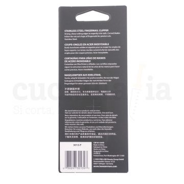 Trasera del blister del cortaúñas pequeño Tweezerman 3013-P – Cuchillalia.com