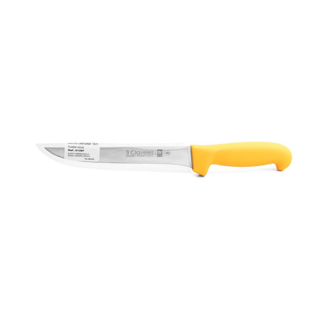Coltello Da Disosso 3 CLAVELES 18 Cm: Manico In Polipropilene Giallo