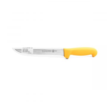 Cuchillo deshuesador estrecho de 18 cm de mango amarillo con funda hoja – 3 Claveles 1297