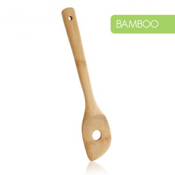 Espátula perforada de madera de bambú anti-rayaduras – Metaltex Bamboo Line