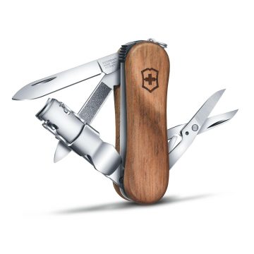 Multiusos con cortauñas Victorinox Nail clipo 580 Wood, con 6 funciones abiertas y mango de madera – Cuchillalia.com