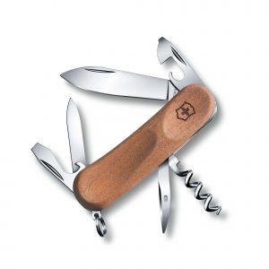 Navaja multiusos Victorinox Evolution 10 Wood con 11 funciones y mango de madera - Cuchillalia.com