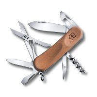 Navaja multiusos Victorinox Evolution 14 Wood con mango de madera y 12 funciones - Cuchillalia.com