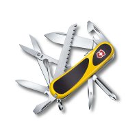 Navaja multiusos Victorinox Evolution S18 Grip con 15 funciones - Amarilla - Cuchillalia.com