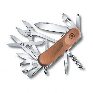 Navaja multiusos de madera Victorinox Evolution S557 Wood con bloqueo y 19 funciones - Cuchillalia.com