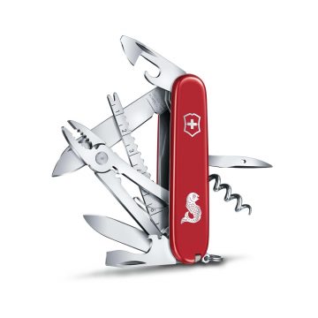 Navaja multiusos Victorinox Angler abierta con 19 funciones – Cuchillalia.com