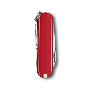 Reverso de la navaja multiusos cerrada Victorinox Classic SD en rojo – Cuchillalia.com