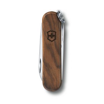 Anverso de la navaja multiusos con mango de madera modelo Victorinox Classic SD Wood, con 5 funciones – Cuchillalia.com