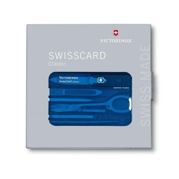 Envase de la tarjeta multiusos Victorinox Swiss Card Classic azul 0.7122.T2 – Cuchillalia.com