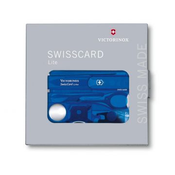 Envase de la tarjeta multiusos Victorinox Swiss Card Lite azul 0.7322.T2 – Cuchillalia.com
