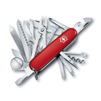 Navaja multiusos Victorinox Swiss Champ roja con 32 funciones - Cuchillalia.com