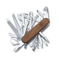 Navaja multiusos Victorinox Swiss Champ Wood con mango de madera y 29 funciones - Cuchillalia.com