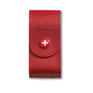 Funda de cuero rojo para navajas medianas de Victorinox 4.0521.1 - Cuchillalia.com