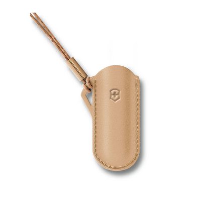 Funda de cuero color café con colgador para el cuello para tu navaja pequeña Victorinox - Cuchillalia.com