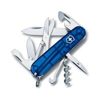 Navaja multiusos Victorinox Climber azul transparente de 14 funciones - Cuchillalia.com