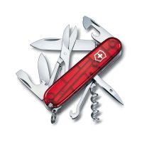 Navaja multiusos Victorinox Climber roja transparente de 14 funciones - Cuchillalia.com