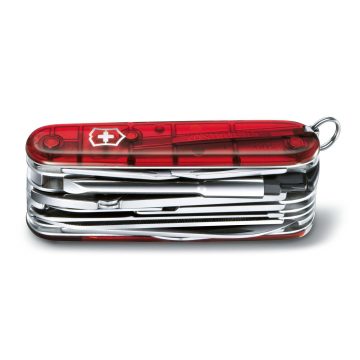 Navaja multiusos cerrada Victorinox Cyber Tool L roja transparente de 31 funciones – Cuchillalia.com