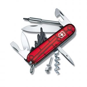 Navaja multiusos Victorinox Cyber Tool S roja transparente de 19 funciones - Cuchillalia.com