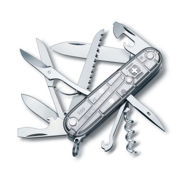 Navaja multiusos Victorinox Huntsman blanca transparente de 15 funciones – Cuchillalia.com