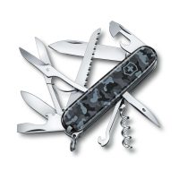 Navaja multiusos Victorinox Huntsman camuflaje azul de 15 funciones - Cuchillalia.com