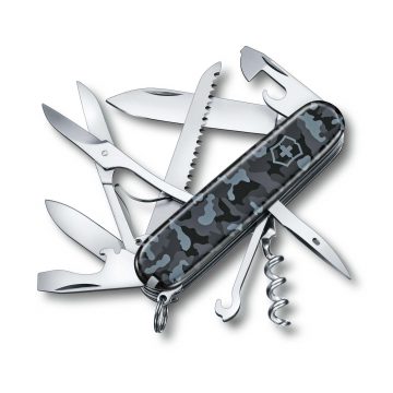 Navaja multiusos Victorinox Huntsman camuflaje azul de 15 funciones – Cuchillalia.com