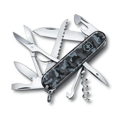 Navaja multiusos Victorinox Huntsman camuflaje azul de 15 funciones - Cuchillalia.com
