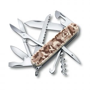 Navaja multiusos Victorinox Huntsman camuflaje marrón de 15 funciones - Cuchillalia.com