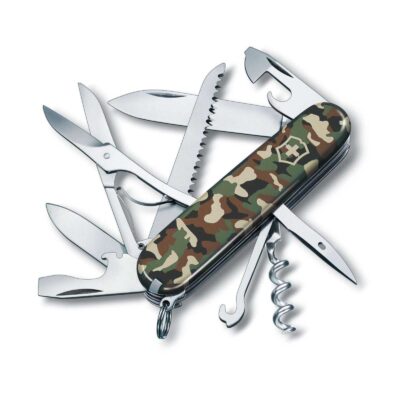 Navaja multiusos Victorinox Huntsman camuflaje verde de 15 funciones - Cuchillalia.com