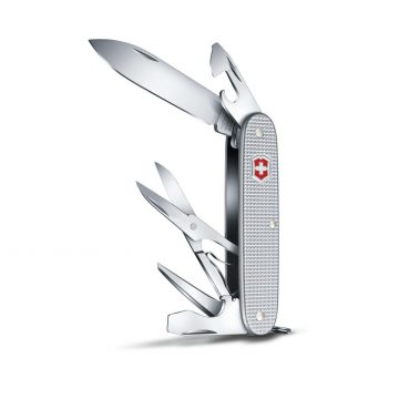 Navaja multiusos abierta Victorinox Pioneer X Alox con mango de aluminio y 9 funciones – Cuchillalia.com